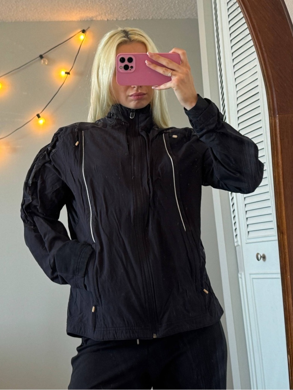 lululemon athletica Black Full-Zip Lightweight Bomber Jacket